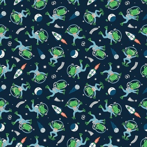 Giant Leap for Frog-kind (medium) in navy blue and green