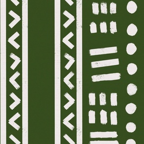 Large Olive Green Mudcloth Geometric Stripes Dots Arrows Tribal Home Decor