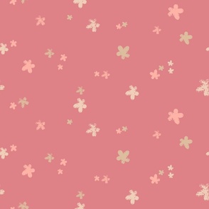 Groovy Whimsical Flowers in Soft Pink and Mauve (Large)_B24010R10A