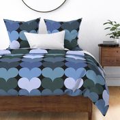 Groovy Geometric Decor - Retro Heart Shapes No.003 / Large