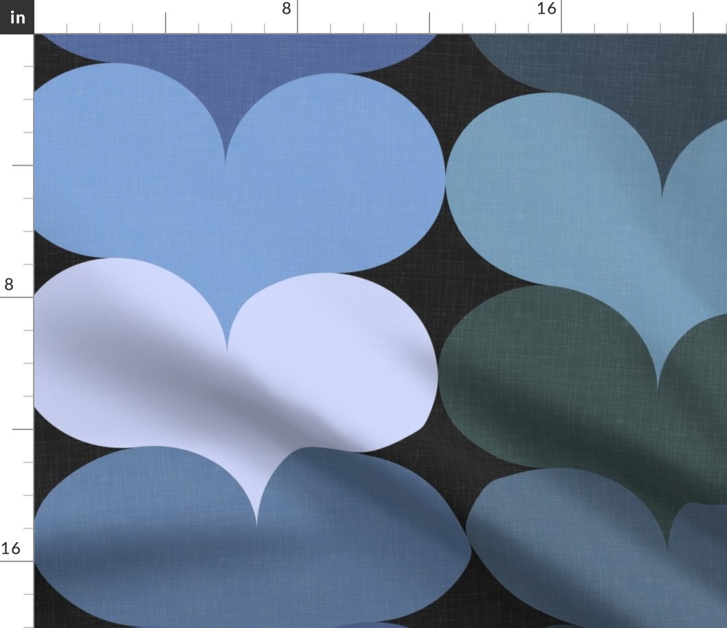 Groovy Geometric Decor - Retro Heart Shapes No.003 / Large