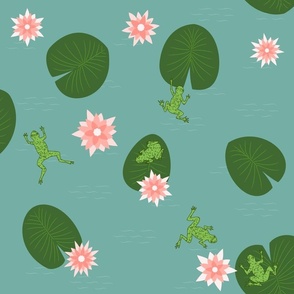 frogs and lilies