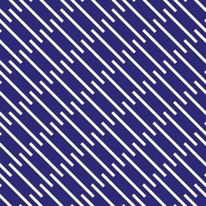 Modern White Lines on Dark Royal Blue Background - Small