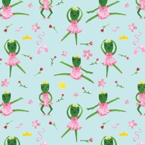 Ballerina Frogs Leaping into Spring in Tutus