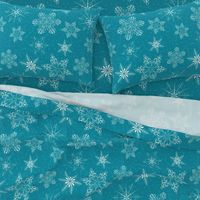 Large Snowflakes On Blue