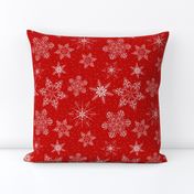 Large Snowflakes On Red