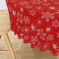 Large Snowflakes On Red