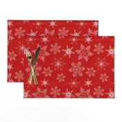 Large Snowflakes On Red