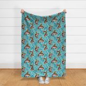 Rodeo Frogs - extra large - aqua blue