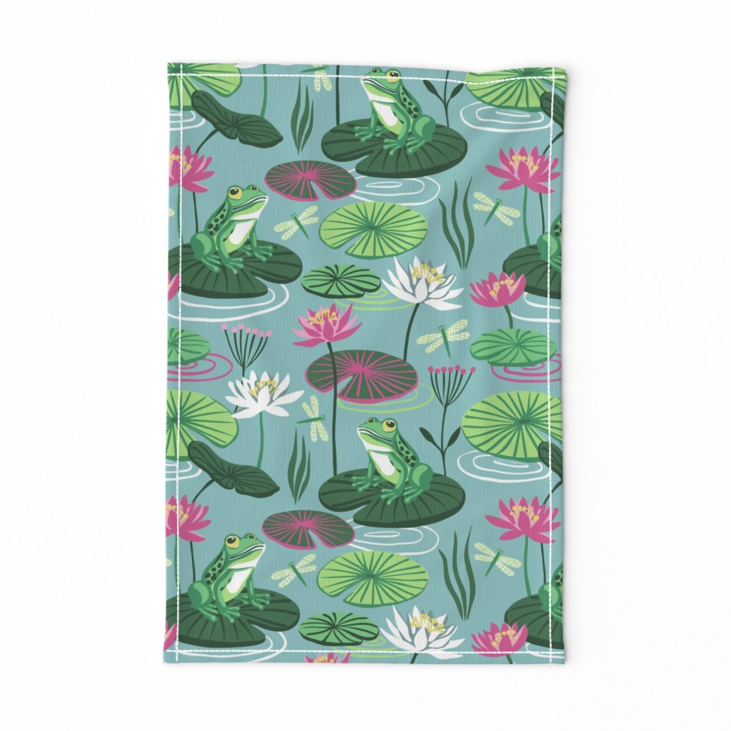 Frogs and water lilies
