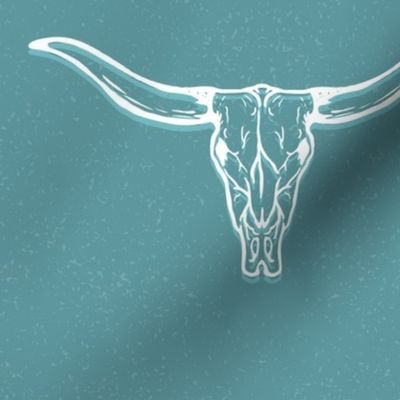 Turquoise and White Longhorn Skull