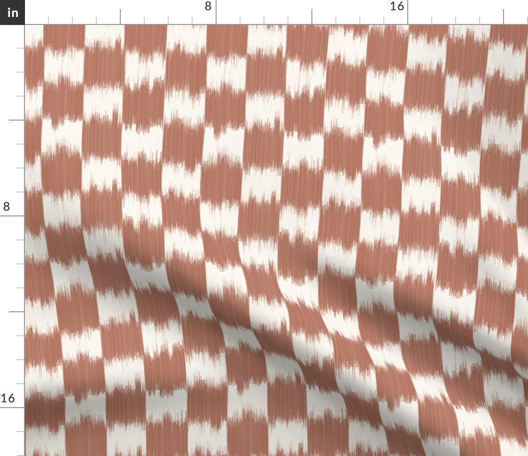 Checkered Ikat af6c56 on Cream faf7ef 
