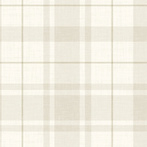 Grey and beige textured plaid