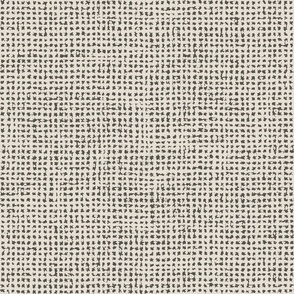 Small // Cream and charcoal crosshatch burlap woven neutral texture