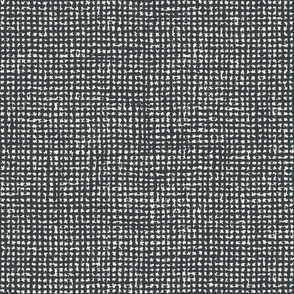 Small // Coastal dark navy and off white crosshatch burlap woven texture