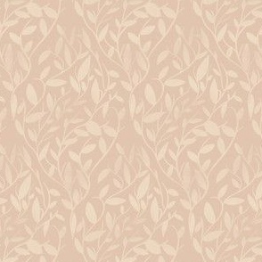 Warm Minimalist Watercolor Leaves on Peach Background