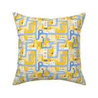 Town Tour in Yellow and Blue | 6" Repeat