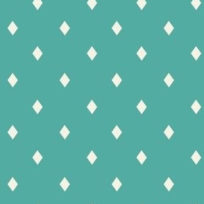 Diamonds (Teal and White) (Small Scale) (3")