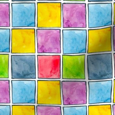 Checkered color blocks - S