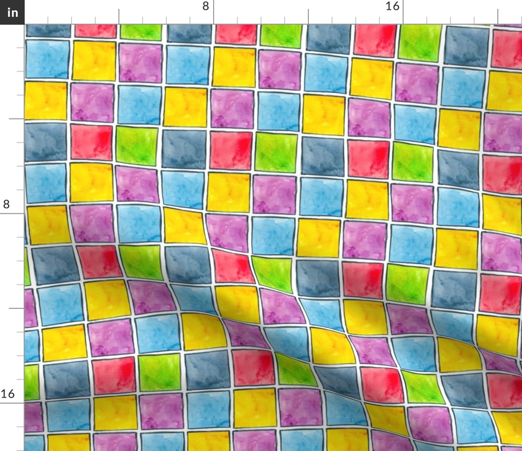 Checkered color blocks - S