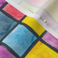 Watercolor checkered color blocks - S