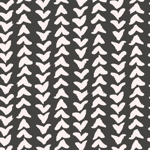 Freehand Abstract Arrow Marks Vertical Stripe in Gray Black