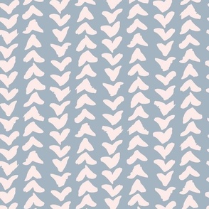 Freehand Abstract Arrow Marks Vertical Stripe in Dusty Blue