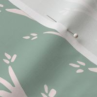 Lake Grasses Cottage Stripe in Muted Fern Green and Creamy White