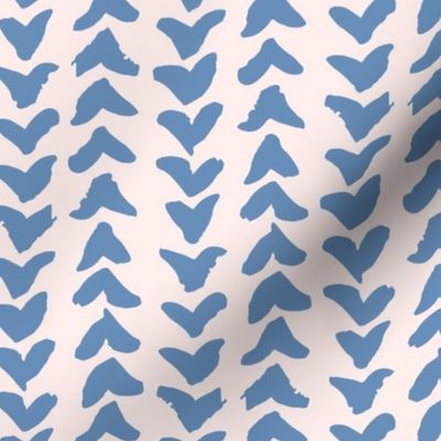 Freehand Abstract Arrow Marks Vertical Stripe in French Blue