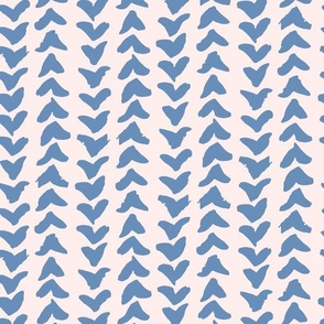 Freehand Abstract Arrow Marks Vertical Stripe in French Blue