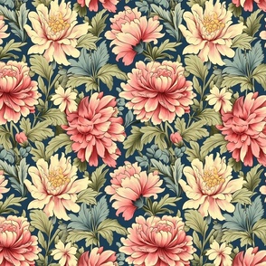 Vintage Peony Elegance | Seamless Floral Pattern Design