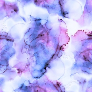 Soft Pink Purple blue swirl water / watercolor paint