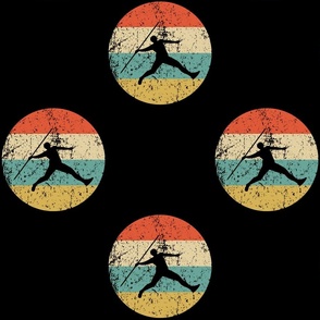 Retro Javelin Throw Track and Field Sports Icon Repeating Pattern Black
