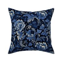 Midnight Florals: Classic Blue and White Floral Seamless Pattern