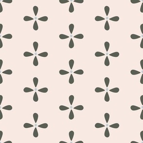 Large Emma's Attic Treasures minimalist floral in green and pink- French Country