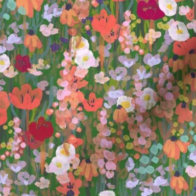 Hollyhocks maximalist multicolor 