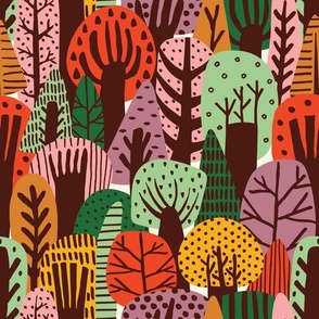 Whimsical Forest - Warm Multicoloured Small