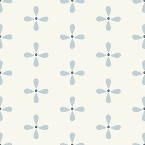 Small Emma's Attic Treasures minimalist floral in light blue and creme- French Country