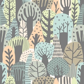 Whimsical Forest - Light Pastels Small