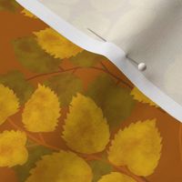 Golden Leaves Toss/Sloe Hedge Coordinate/Gold Botanical - Small Pumpkin