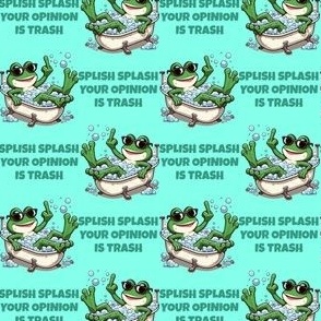 Splish Splash Your Opinion Is Trash Middle Finger Sloth Mint Teal