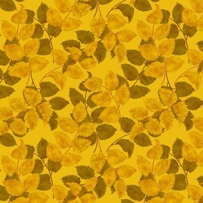 Golden Leaves Toss/Sloe Hedge Coordinate/Gold Botanical - Large Gold