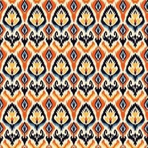 Tribal Flame Ikat Seamless Pattern