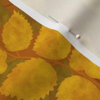 Golden Leaves Toss/Sloe Hedge Coordinate/Gold Botanical - Large Pumpkin