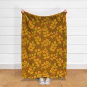 Golden Leaves Toss/Sloe Hedge Coordinate/Gold Botanical - Extra Large Pumpkin