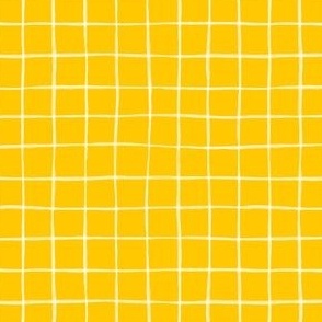 Watercolor Sunshine Yellow Graph Check- Reversed