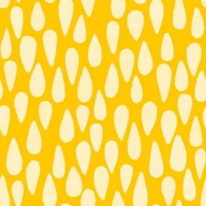 Watercolor Two Toned Sunshine Yellow Tear Drop- Reversed
