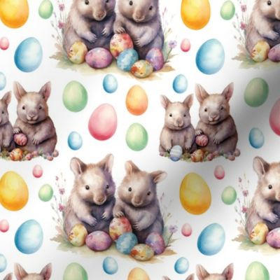 Easter Wombats Watercolour 1 by Norlie Studio