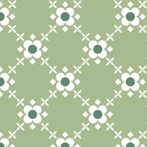 43-c-Large-Green Ditsy flower tile 