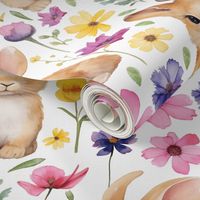 Easter Bunnies Watercolour 4 by Norlie Studio